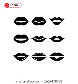lips icon or logo isolated sign symbol vector illustration - Collection of high quality black style vector icons
