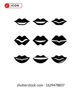 lips icon or logo isolated sign symbol vector illustration - Collection of high quality black style vector icons
