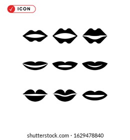 lips icon or logo isolated sign symbol vector illustration - Collection of high quality black style vector icons
