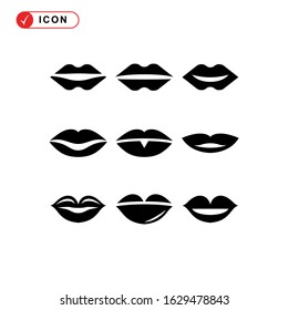 lips icon or logo isolated sign symbol vector illustration - Collection of high quality black style vector icons
