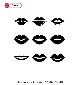 lips icon or logo isolated sign symbol vector illustration - Collection of high quality black style vector icons
