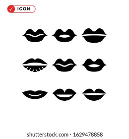 lips icon or logo isolated sign symbol vector illustration - Collection of high quality black style vector icons
