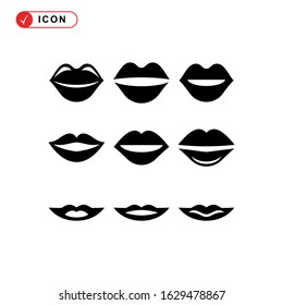 lips icon or logo isolated sign symbol vector illustration - Collection of high quality black style vector icons
