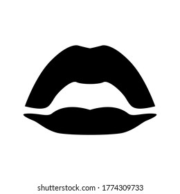 Lippensymbol oder Logo einzeln auf Zeichen, Vektorgrafik - hochwertige Vektorsymbole in schwarzem Stil
