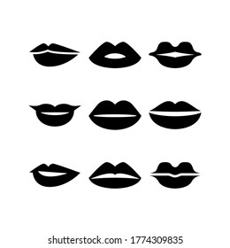 lips icon or logo isolated sign symbol vector illustration - Collection of high quality black style vector icons

