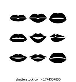 icono de labios o logotipo símbolo de signo aislado ilustración vectorial - Colección de iconos vectoriales de estilo negro de alta calidad
