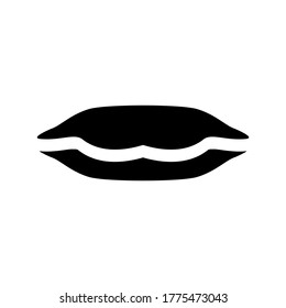 icono de labios o logotipo símbolo de señas aislado ilustración vectorial - iconos vectoriales de estilo negro de alta calidad
