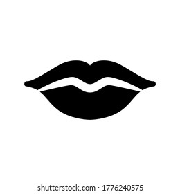 icono de labios o logotipo símbolo de señas aislado ilustración vectorial - iconos vectoriales de estilo negro de alta calidad
