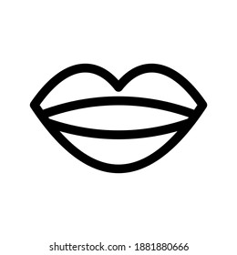 Icono de los labios o logotipo símbolo de signo aislado ilustración vectorial - iconos vectoriales de estilo negro de alta calidad
