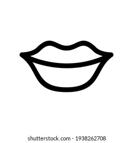 icono de labios o logotipo símbolo de señas aislado ilustración vectorial - iconos vectoriales de estilo negro de alta calidad
