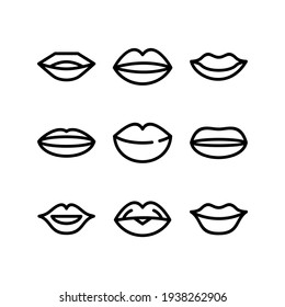 lips icon or logo isolated sign symbol vector illustration - Collection of high quality black style vector icons
