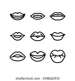 icono de labios o logotipo símbolo de signo aislado ilustración vectorial - Colección de iconos vectoriales de estilo negro de alta calidad
