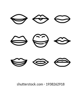 lips icon or logo isolated sign symbol vector illustration - Collection of high quality black style vector icons
