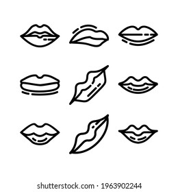 lips icon or logo isolated sign symbol vector illustration - Collection of high quality black style vector icons
