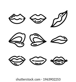 lips icon or logo isolated sign symbol vector illustration - Collection of high quality black style vector icons
