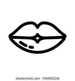Lippensymbol oder Logo einzeln auf Zeichen, Vektorgrafik - hochwertige Vektorsymbole in schwarzem Stil

