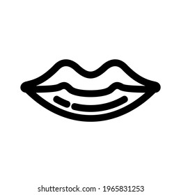icono de labios o logotipo símbolo de señas aislado ilustración vectorial - iconos vectoriales de estilo negro de alta calidad
