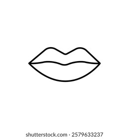Lips icon logo sign set vector outline