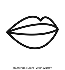 Lips icon mark in filled style