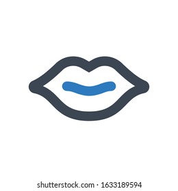 lips icon on white background