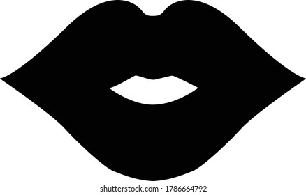 icono de los labios sobre fondo blanco. logotipo cosmético. signo de boca. estilo plano.