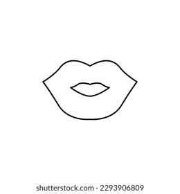 lips icon on a white background, vector illustration