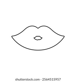 lips icon on white background, female lips, vector illustration