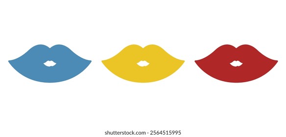 lips icon on white background, female lips, vector illustration