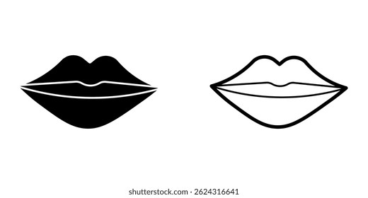 lips icon on white background