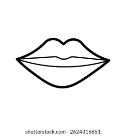 lips icon on white background