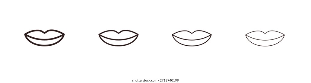 Lips icon outline symbol. Editable Stroke collection.