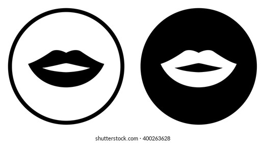 Lips icon set in circle . Vector illustration