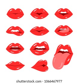 Women Lips Mouth Flat Style Icon Stock Vector (Royalty Free) 435472585