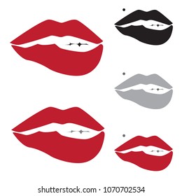 Lips icon set. Sexy lips.