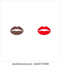 Conjunto de ícones de lábios. símbolo para conceito móvel e cor de design web editável