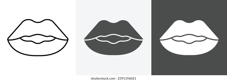 Lips icon set vector art