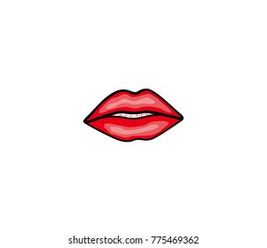 Lips icon. sexy lips icon. red lips icon