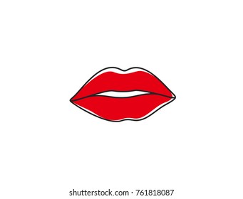 Lips icon. sexy red lips illustration