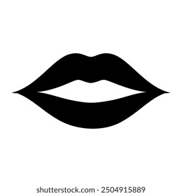 Lips icon silhouette. Vector image