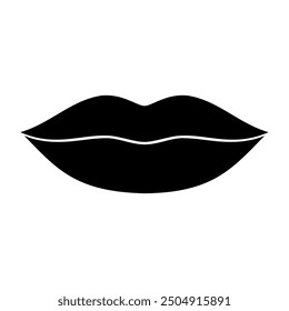 Lips icon silhouette. Vector image