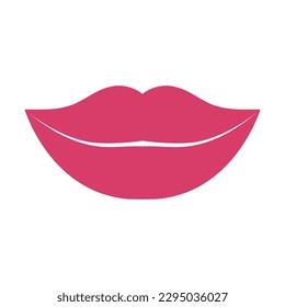 Lippen-Symbol, Silhouette, Vektorgrafik einzeln auf weißem Hintergrund