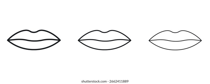 Lips icon simple line design - Simple Vector Illustration