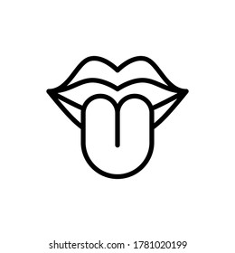 Lips icon. Simple line, outline vector elements of rock n roll icons for ui and ux, website or mobile application