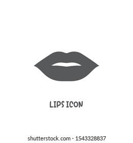 Lips icon simple silhouette flat style vector illustration on white background.
