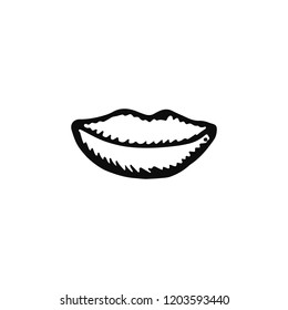 lips icon. sketch isolated object.