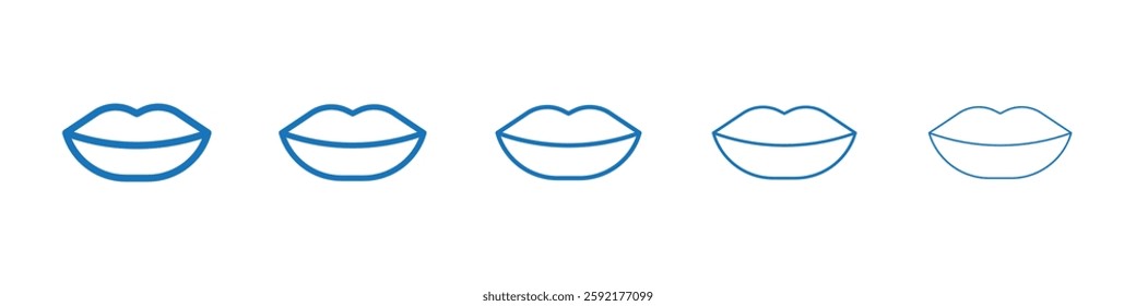 Lips icon Symbol collection thin outline set