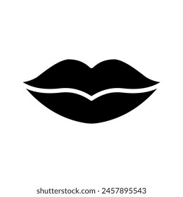 Lippen-Symbol. Symbol für mobiles Konzept und Webdesign-Farbe editierbar
