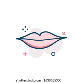 lips icon and symbol, thin line style, vector