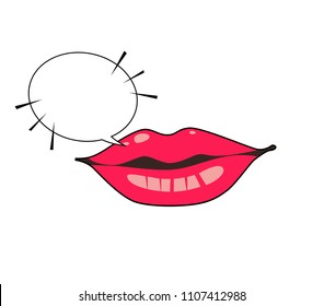 lips icon for talk application, vector