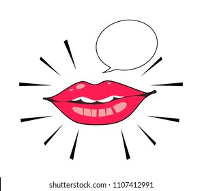 lips icon for talk application, vector